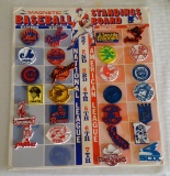 Vintage Late 1970s Early 1980s Magnetic Standings Board 26 Rubber Magnets Set MLB Baseball Rare
