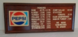 Vintage 1970s Plastic Advertising Restaurant Sign Pepsi Board Letters Menu Prices 18x45