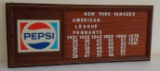 Vintage 1970s Plastic Advertising Restaurant Sign Pepsi Board Yankees Pennants Letters 18x45
