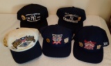 5 Vintage 1990s MLB Baseball NY Yankees Snapback Hat cap Lot w/ Pins World Series Don Mattingly