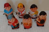 6 Vintage Frankonia Wind Up Sports Walking Walker Figurine Lot Hong Kong