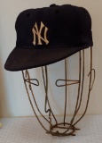 Very Rare Vintage 1950s Tim McAuliffe New York Yankees Hat KM Pro Cap w/ Wire Stand Game Used Issue?