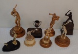 Vintage Sports Trophy Topper Figurine Lot Metal Plastic