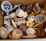 Vintage Sports Memorabilia Collectibles Box Lot Little League Bank Bookend Japan 1950s 1960s 1970s