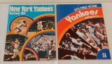 2 Vintage 1970 & 1971 New York NY Yankees Yearbook Magazine Publication Nice Condition
