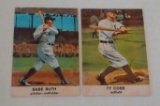 Vintage 1961 Golden Press Baseball Card Pair Babe Ruth & Ty Cobb HOF Pair