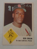 Vintage 1963 Fleer Baseball Card #61 Bob Gibson Cardinals HOF Solid Condition