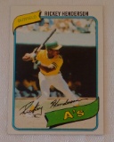 Key Vintage 1980 Topps Baseball #482 Rickey Henderson Rookie Card RC A's HOF