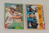 Vintage 1981 Topps Baseball Rookie Card Pair Regular Traded Tim Rock Raines Expos HOF
