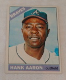 Vintage 1966 Topps Baseball Card #500 Hank Aaron Braves HOF Solid