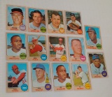 14 Vintage 1968 Topps Baseball Card Lot Stars HOFers Seaver Kaline Morgan Robinson Rose Brock Hodges