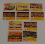 10 Vintage 1950s 1960s Topps Team Card Baseball MLB Yankees Mantle Yogi