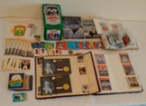 Misc Sports Collectibles Lot Cards Jeter Tin Books Stamps Woolworth Set Stickers & More