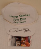 Pete Rose Autographed Signed Golf Tournament Snapback Hat Cap JSA COA Reds Phillies Expos