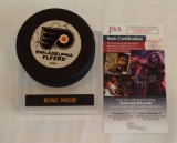 Bernie Parent Autographed Signed NHL Hockey Puck JSA COA Flyers w/ Case