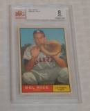 Vintage 1961 Topps Baseball Card #448 Del Rice Beckett GRADED 8 NRMT MINT Angels Slabbed High Grade