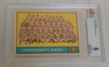 Vintage 1961 Topps Baseball Card #249 Cincinnati Reds Team Beckett GRADED 6 EX-MT Slabbed