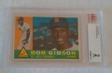 Vintage 1960 Topps Baseball Card #73 Bob Gibson Cardinals HOF 2nd Year Beckett GRADED 2 Good