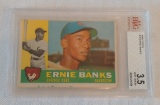 Vintage 1960 Topps Baseball Card #10 Ernie Banks Cubs HOF Beckett GRADED 3.5 Very Good