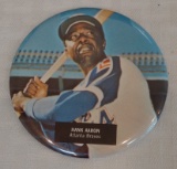 Vintage Baseball Stadium Pin Button 3'' Round Hank Aaron Braves HOF