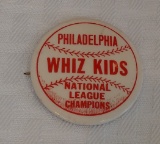 Vintage 1950s Phillies Whiz Kids Pin Button 1.75'' National League Champions 1950