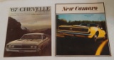 2 Vintage Chevroley Chevy Dealer Brochure Booklet Magazine Camaro Chevlle 1966 1967