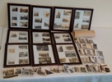Vintage Photo Lot Many Military w/ Panoramic Post Group Photo Framed Old