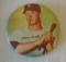 Vintage Mickey Mantle Stadium Pin Souvenir 1950s Green Background Yankees HOF Bat On Shoulder Small