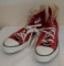 True Vintage 1950s Converse All Star Chuck Taylor High Tops Canvas Shoes Shoe Pair Red Unworn? 10