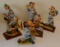 6 Different Vintage Davar Clown Statue Lot Baseball Player Team Figurine