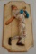 Vintage Plaster Baseball Wall Hanging Plaque Baseball Player Hook 12x24 Rare Painted Chalk?