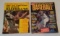 2 Vintage Baseball Magazine Lot 1965 Big League Uncut Clemente Mantle Koufax w/ 1977 Fidrych Munson