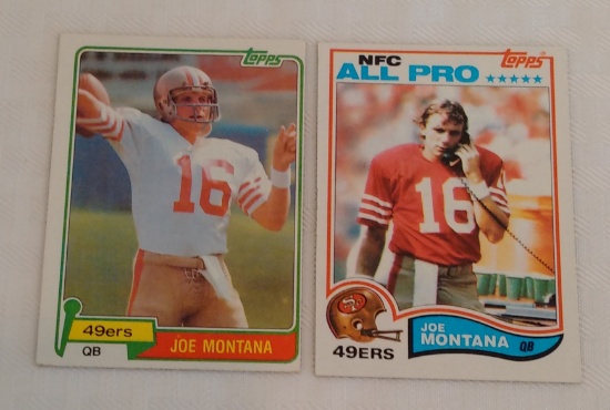 Key Vintage 1981 Topps NFL Football #216 Rookie Card RC Joe Montana 49ers HOF & 2nd Year 1982
