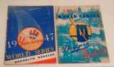 2 Vintage 1947 World Series MLB Baseball Program Pair Set Both Versions Yankees Dodgers