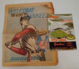 Vintage 1962 Yankees Spring Training Guide Scorebook w/ Florida Welcome Newspaper Mantle Rare