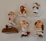 Vintage 1950s Cooperstown NY Baseball Hall Of Fame HOF Salt Pepper Lot Japan Statues