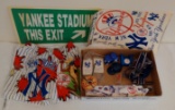 New York Yankees Collectibles Lot Looney Tunes Taz Boxers Tie Decals Bullpen Car Helmet