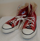 True Vintage 1950s Converse All Star Chuck Taylor High Tops Canvas Shoes Shoe Pair Red Unworn? 10