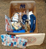 Vintage Sports Collectibles Memorabilia Box Lot #4 New York Yankees Cooperstown Brass HOF Disney
