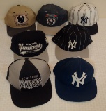 7 Vintage 1990s Starter Snapback Hat Cap Lot New York Yankees MLB Baseball Unworn