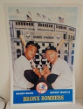 Large 1992 Baseball Cardstock Poster Mickey Mantle Roger Maris Yankees Bronx Bombers Stadium 24x36