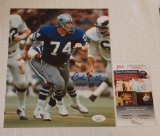 Bob Lilly Autographed Signed 8x10 Photo Cowboys HOF 80 Inscription JSA COA