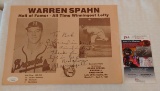 Warren Spahn Autographed Signed HOF Autograph Show Poster Advertisement JSA COA Braves HOF