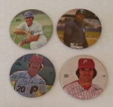 4 Vintage 1978 MLB Baseball Stadium Button Pin Lot Schmidt Rose Reggie Garvey