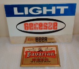 2 Vintage Beer Sign Lot Genesee & Bavarian Premium 8 Ounce Splits Pottsville PA