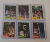 6 Vintage 1980-81 Topps NBA Basketball Super Action Star Lot Magic Bird Kareem Gervin Erving Parrish