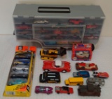 Vintage Diecast Toy Car Lot & Holder 2 Red Lines Matchbox Corgi Matchbox MIB & More