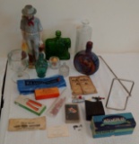 Misc Collectibles Lot Jim Beam Decanter Figurine Glassware Holmspray Eisenhower