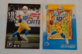 2 Justin Herbert Rookie Card Lot RC Chargers 2020 Panini Gridiron Kings Chronicles Oregon NFL