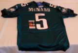 Donovan McNabb Autographed Signed NFL Football Eagles Jersey Stitched NWT Reebok Onfield JSA Green